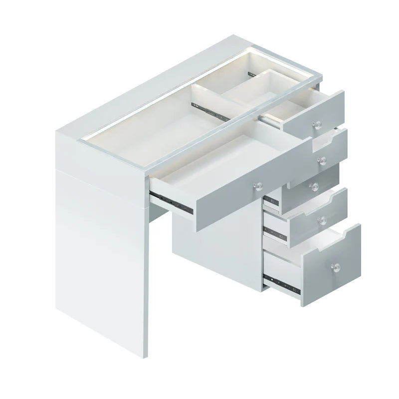 Diana Vanity Desk- 6 Storage Drawers  VNT-VD6 RGB-WHT