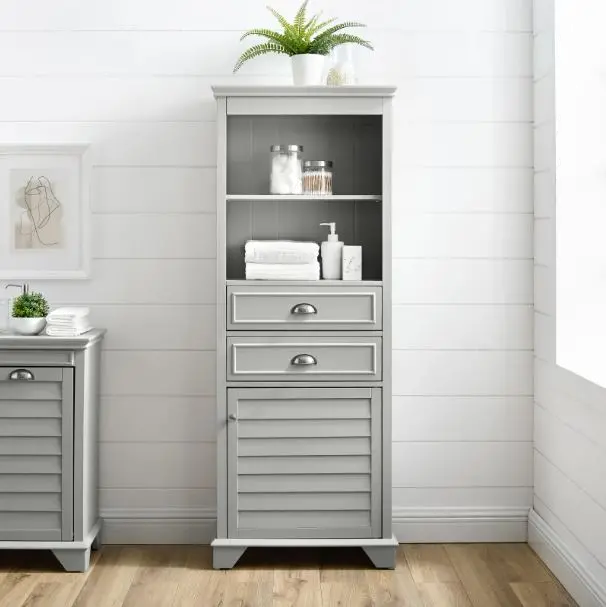 Lydia Cottage Gray Tall Cabinet