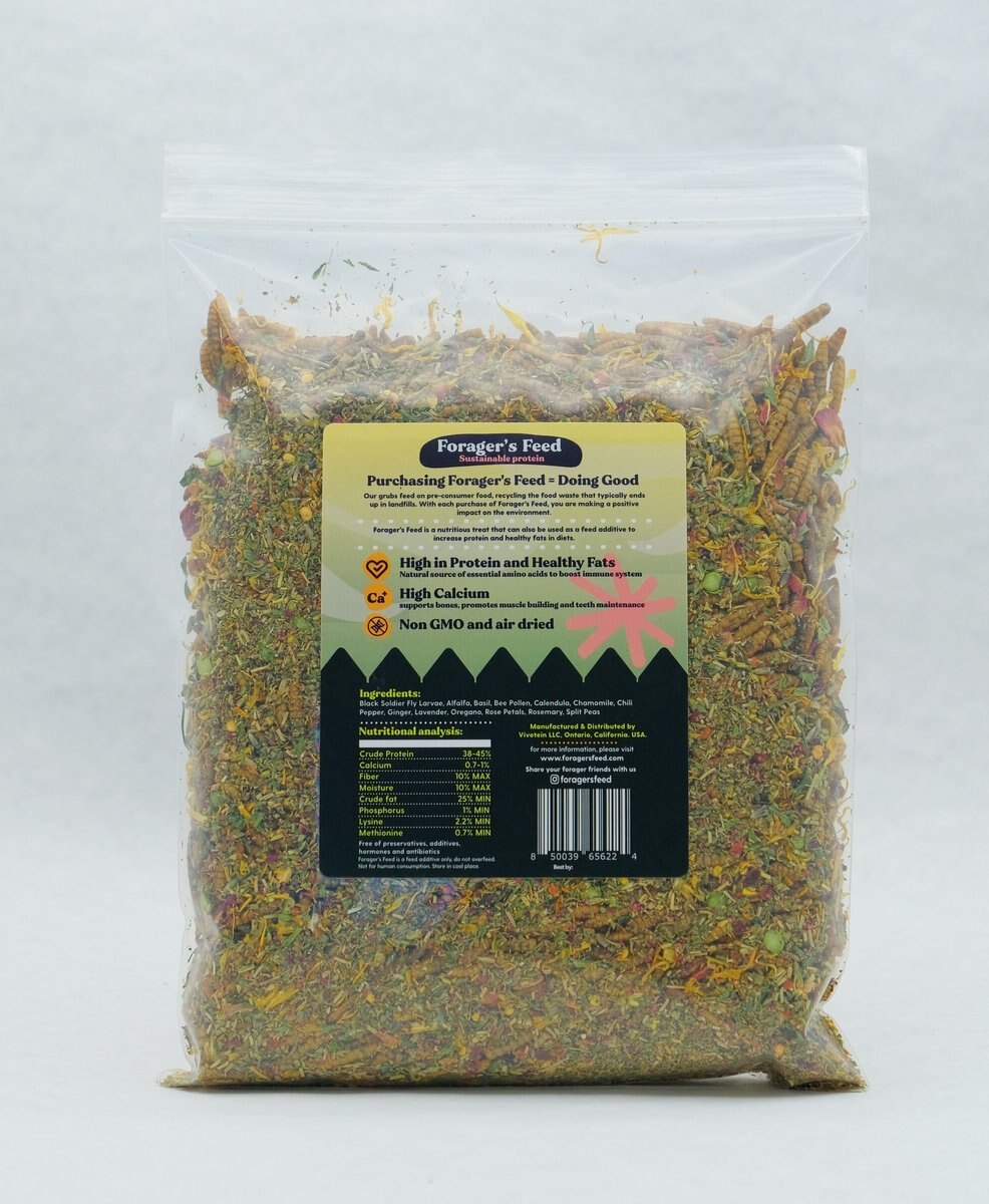 Forager's Feed Herb Garden Nesting Mix BSLF， Herbs and Flowers Poultry Treats