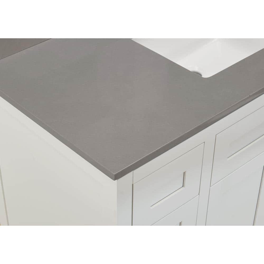 Altair Madrid 49 in W x 22 in D Composite Stone Vanity Top in Concrete Grey with White Rectangular Single sink