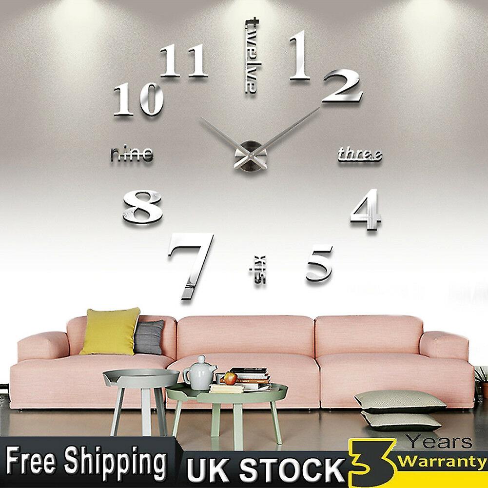 3d Diy Wall Clock Modern Sticker Watch Decoration Sticker Home Art Living Room