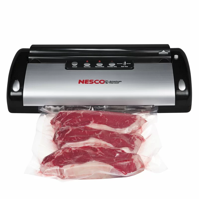 NESCO VS-02 Food Starter Kit with Automatic Shut-Off and Vacuum Sealer Bags， Black 18.25 X 5.25 X 11.5