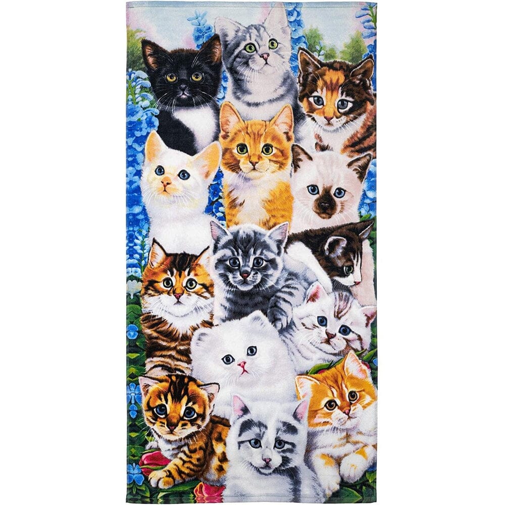 Kitten Collage Super Soft Plush Cotton Beach Bath Pool Towel by Jenny Newland