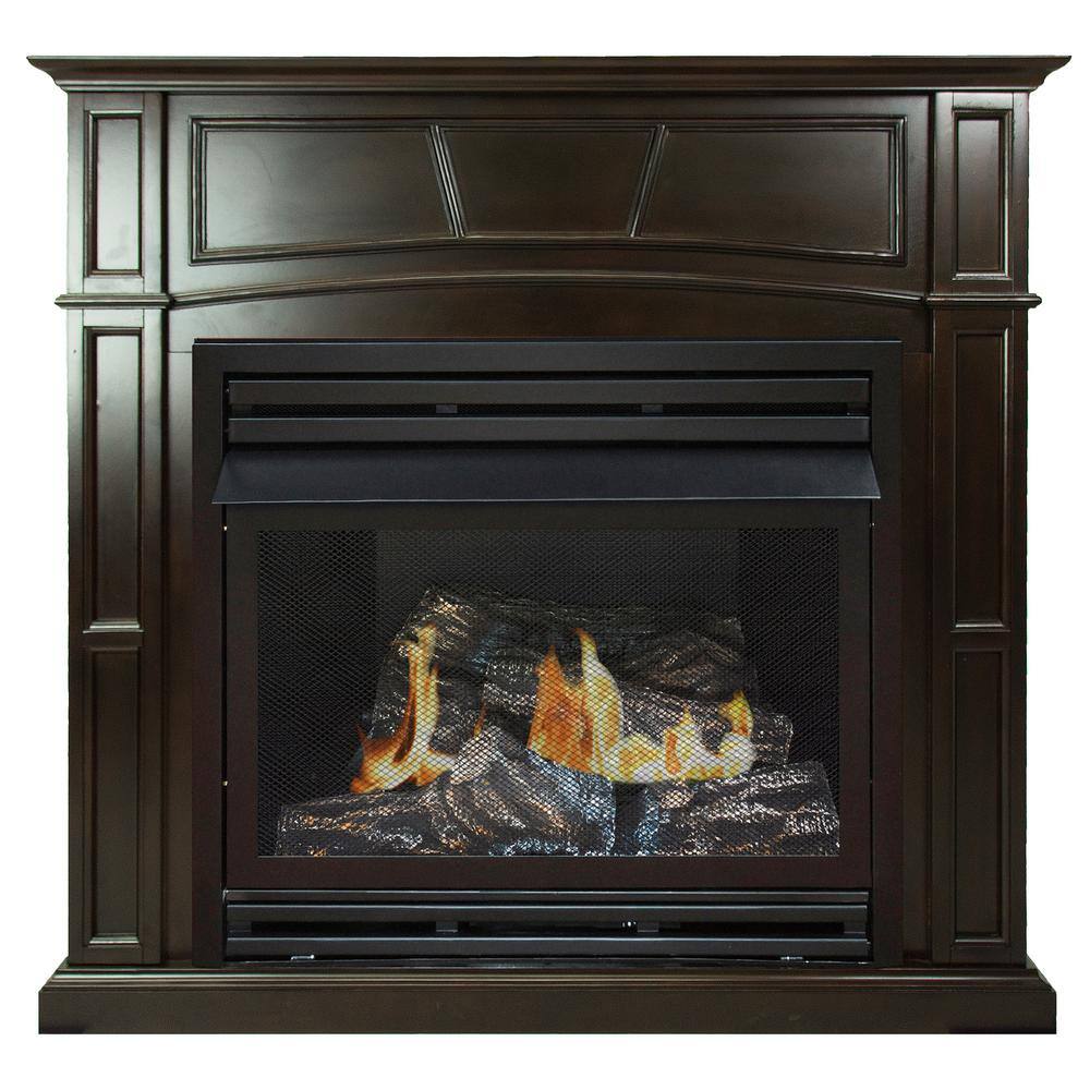 Pleasant Hearth 32000 BTU 46 in. Full Size Ventless Natural Gas Fireplace in Tobacco VFF-PH32NG