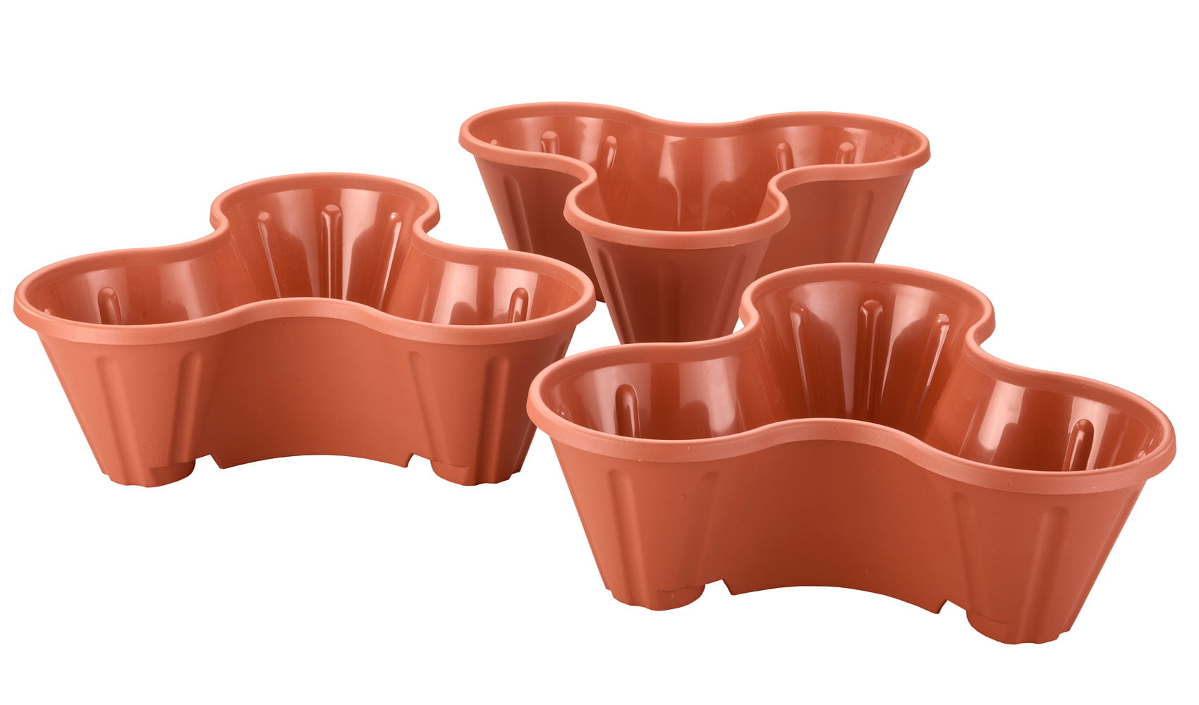 Stackable Planter Pots, Vertical Gardening for Compact Spaces, Set of 3, Terra Cotta