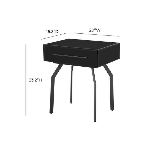 Santana Black Glass Side Table