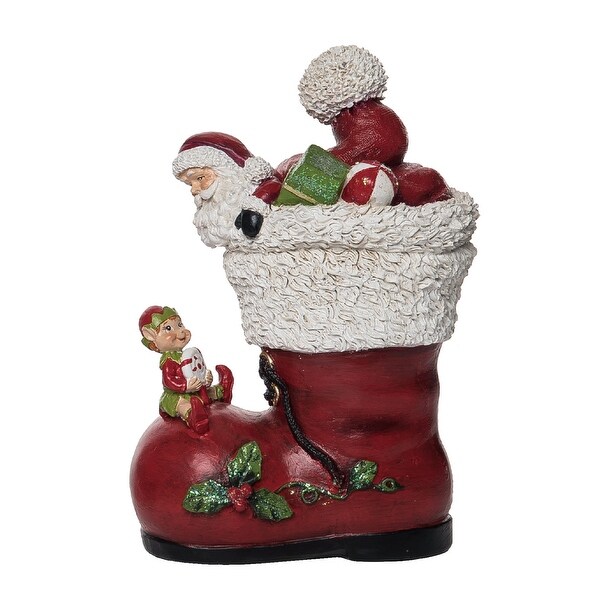 Transpac Resin 8 in. Multicolored Christmas Santa and Friends Figurine