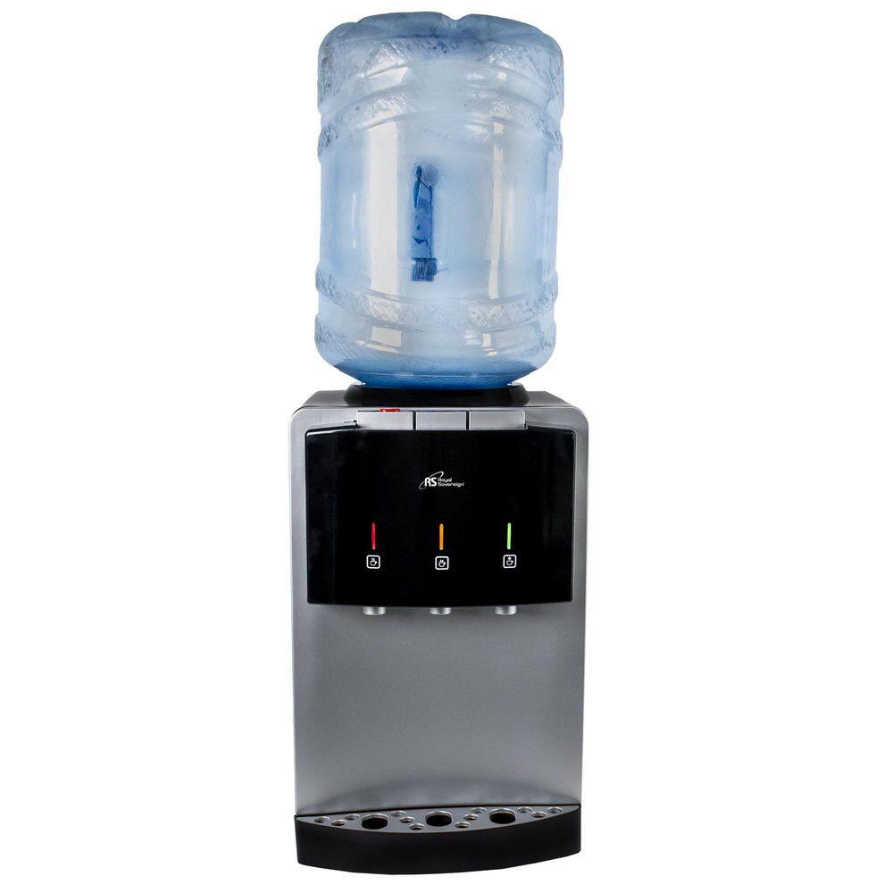 ROYAL SOVEREIGN RWD-300B Premium Tri-Temperature Countertop Water Dispenser in Silver and Black