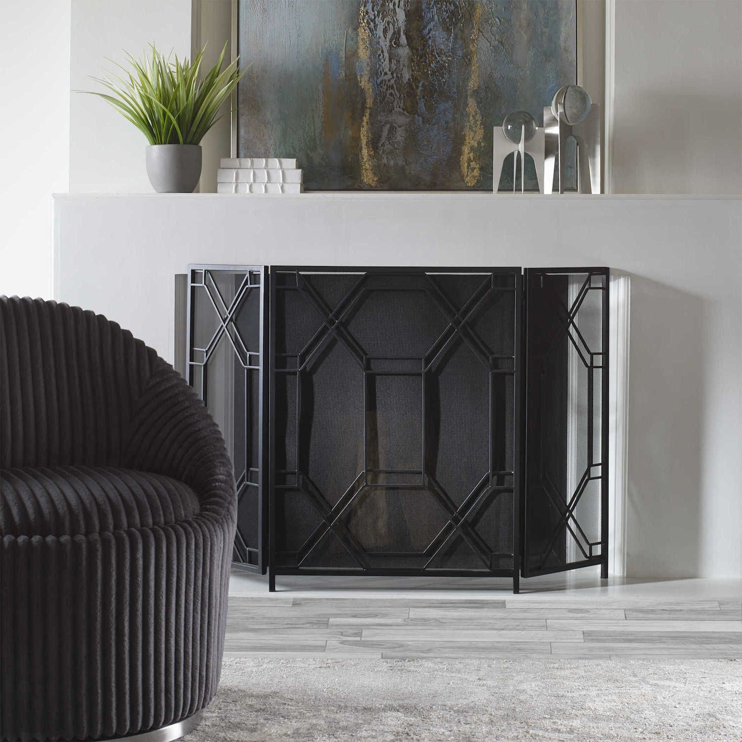 Uttermost Rosen Geometric Fireplace Screen