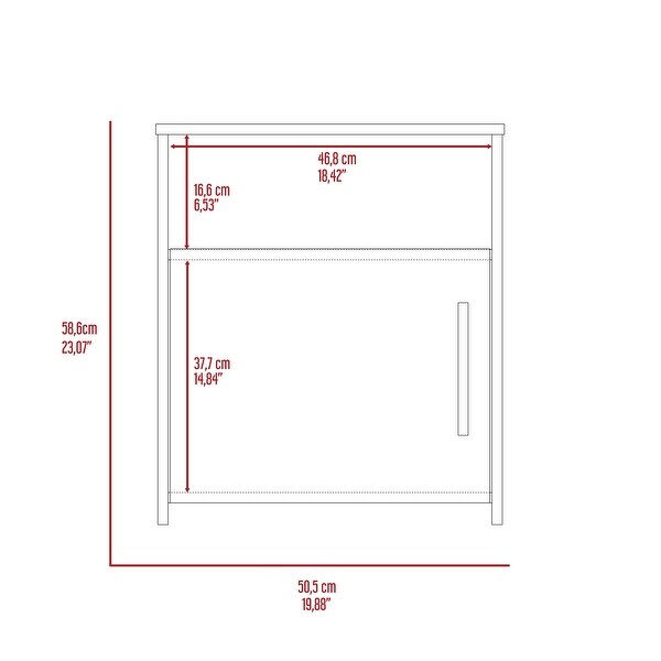 Modern Nightstand with 1 Open Shelf and 1 Door - - 37387782