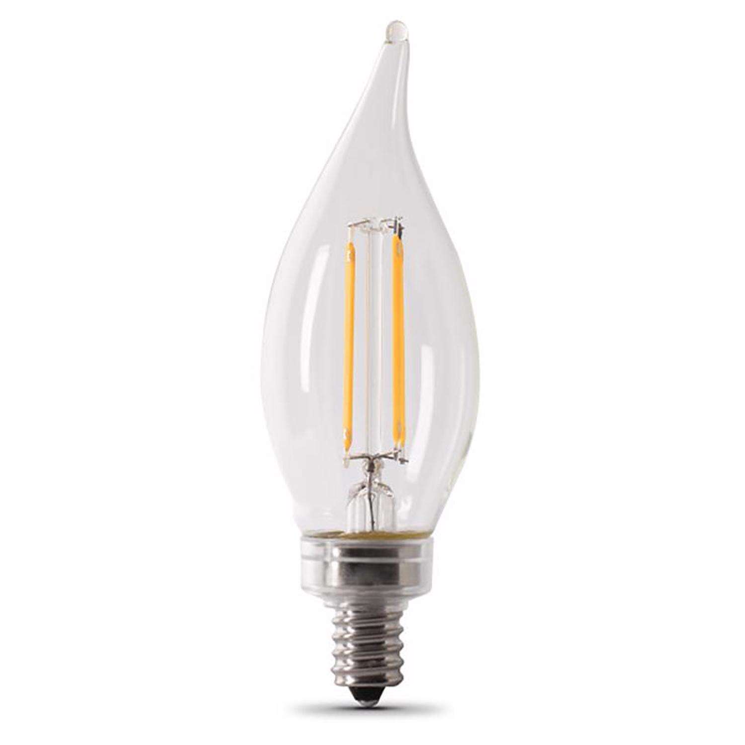 Feit Enhance CA10 E12 (Candelabra) Filament LED Bulb Daylight 40 Watt Equivalence 6 pk