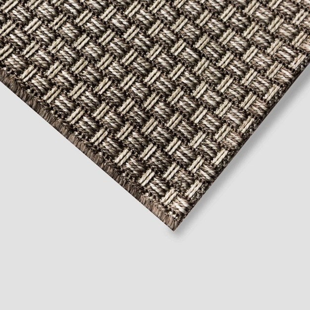 Basketweave Outdoor Rug Coffee