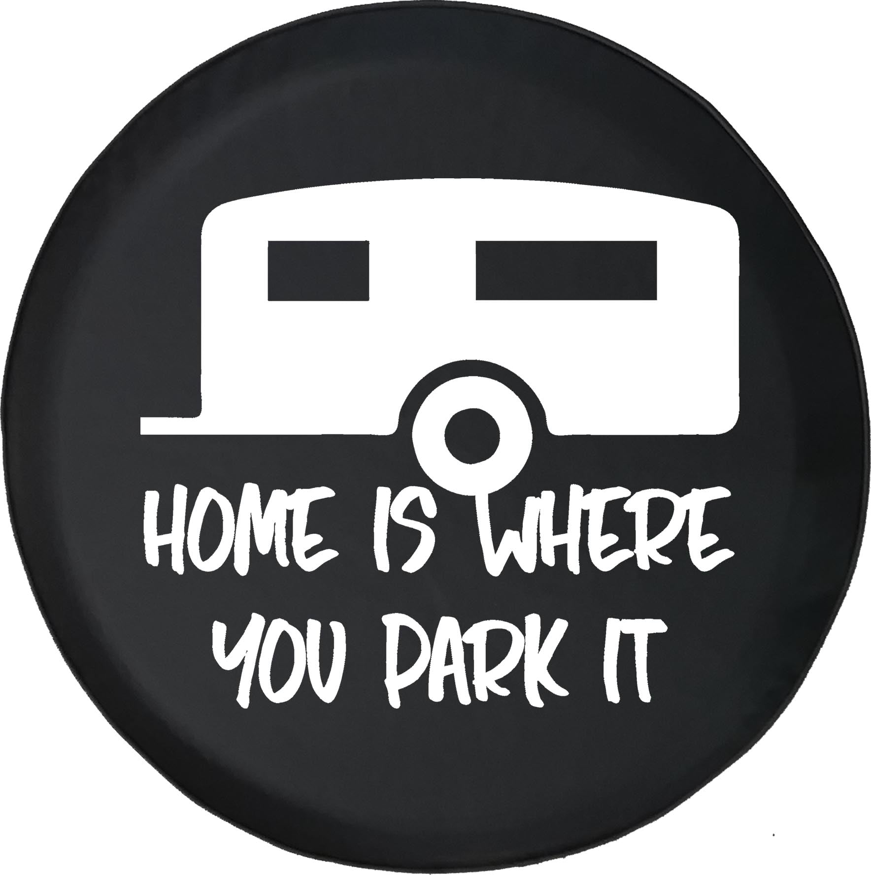 Black Tire Covers - Tire Accessories for Campers， SUVs， Trailers， Trucks， RVs and More | Home is Where You Park It Black 28 Inch