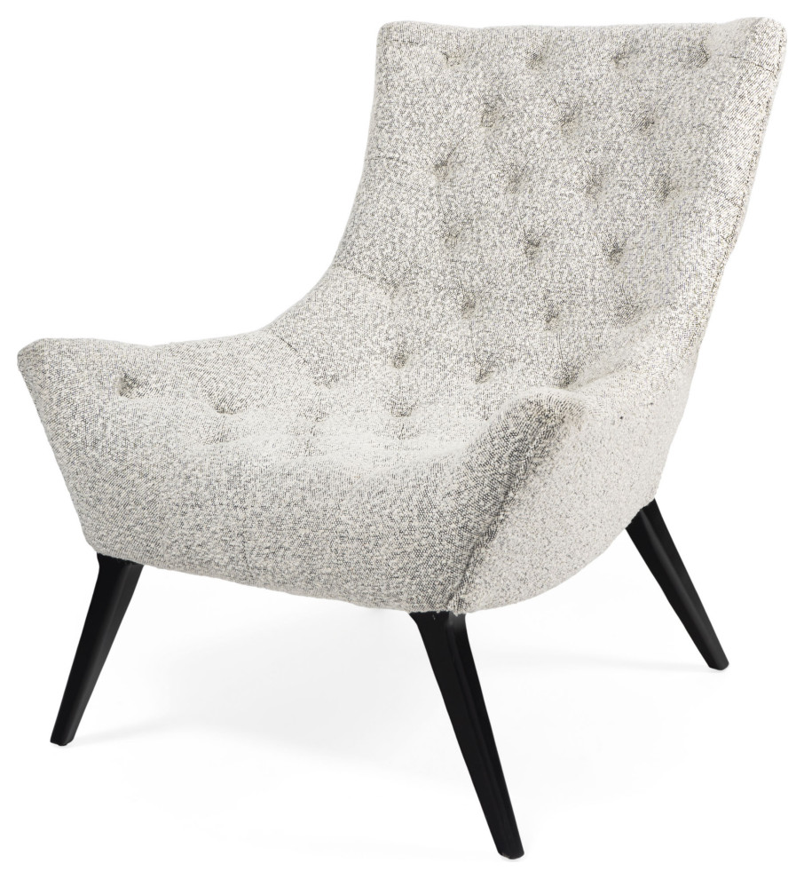 Gabor  Tufted Grey Accent Chair   Midcentury   Armchairs And Accent Chairs   by Gild  Houzz