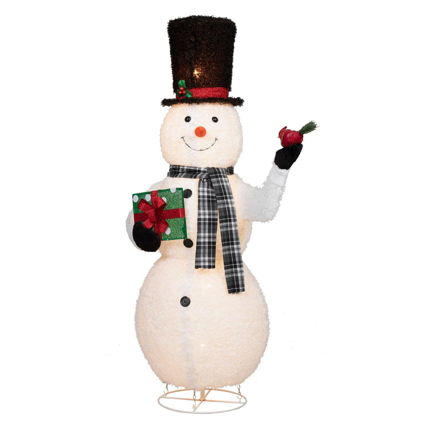 Holiday Time 66Inch Indoor Outdoor Lighted PopUp Snowman with Cardinal  Crowdfused