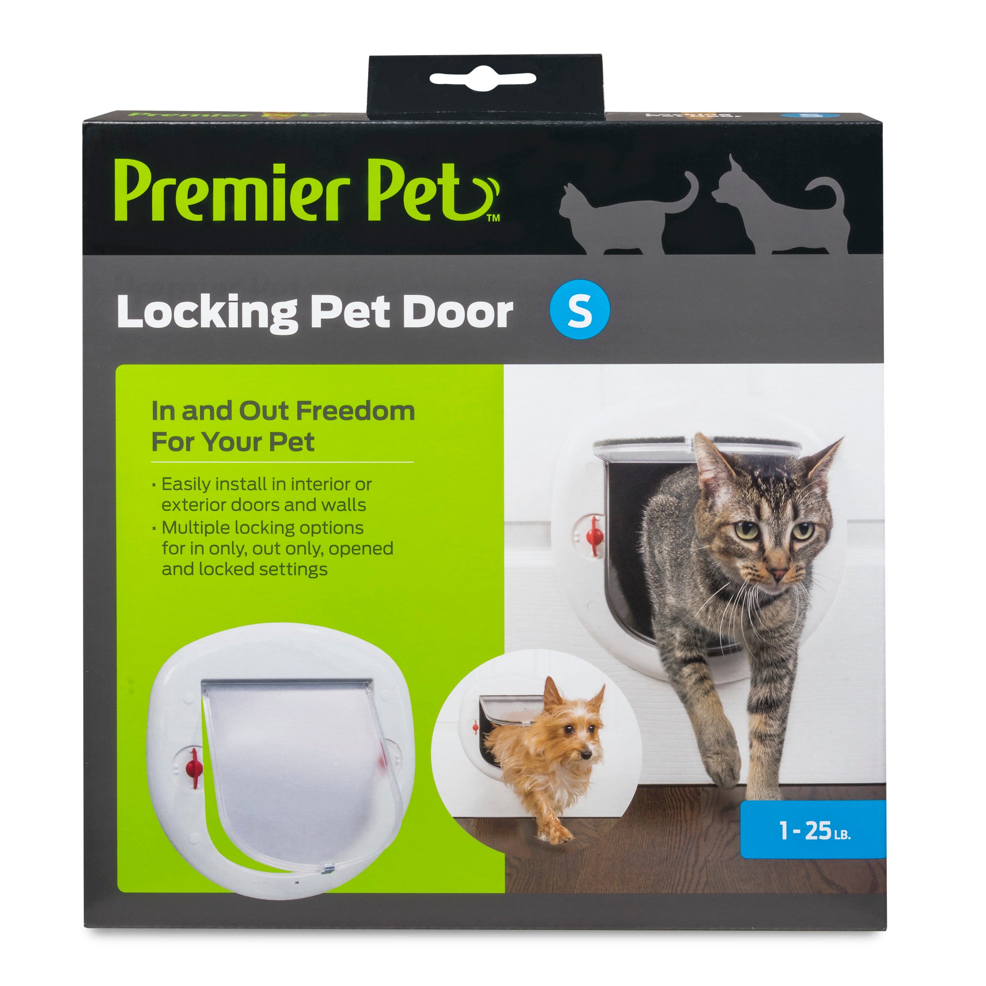 Premier Pet Locking Pet Door for Cats or Small Dogs up to 25 Pounds