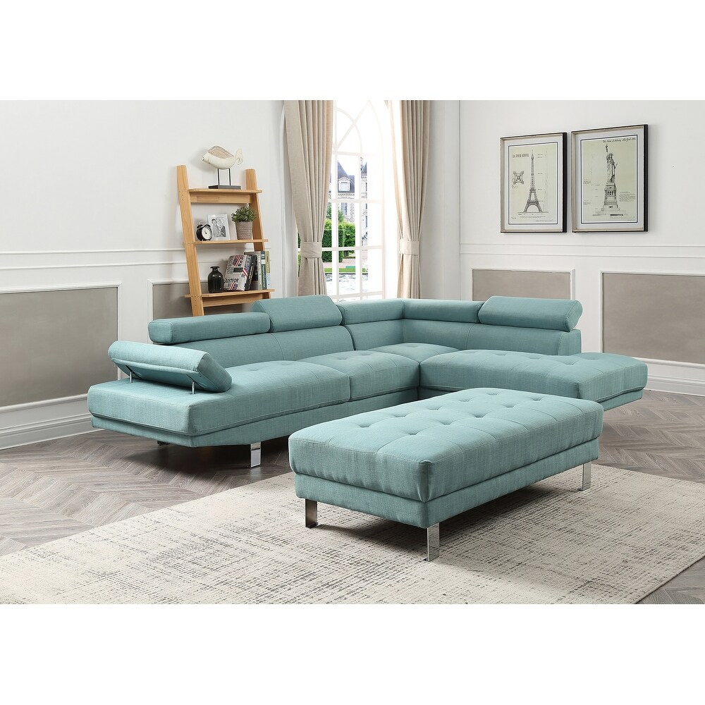 Riveredge 109 in. W 2 piece Polyester Twill L Shape Sectional Sofa   76\