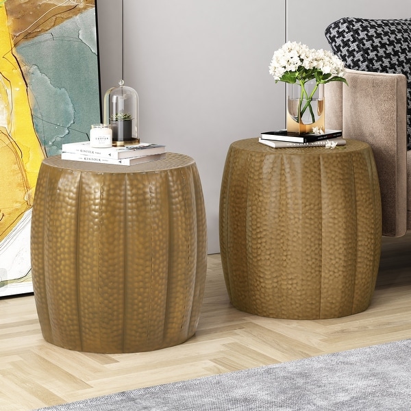 Sparling Iron Mandala Pumpkin Side Tables (Set of 2) by Christopher Knight Home