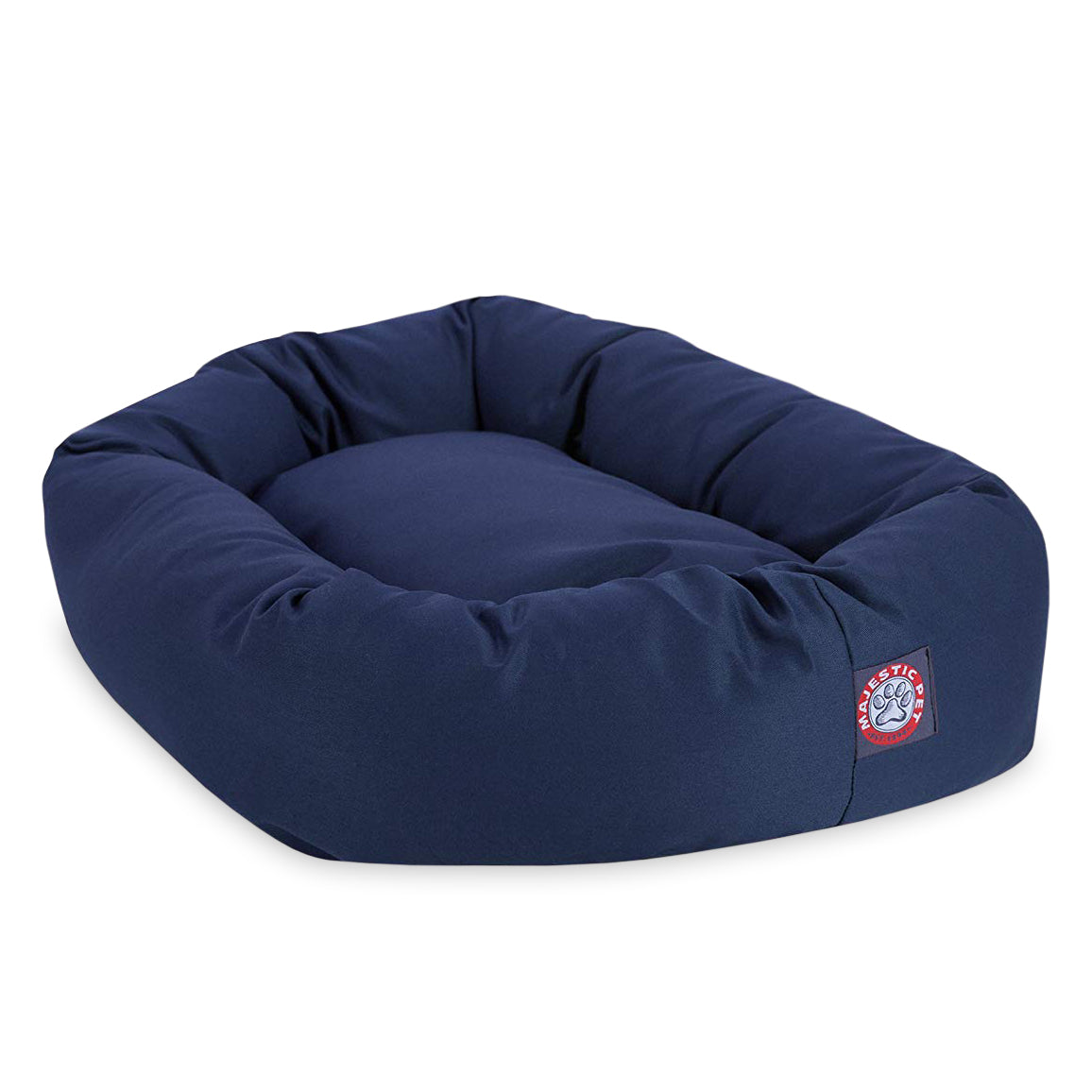 Majestic Pet | Poly/Cotton Bagel Pet Bed For Dogs， Blue， Small