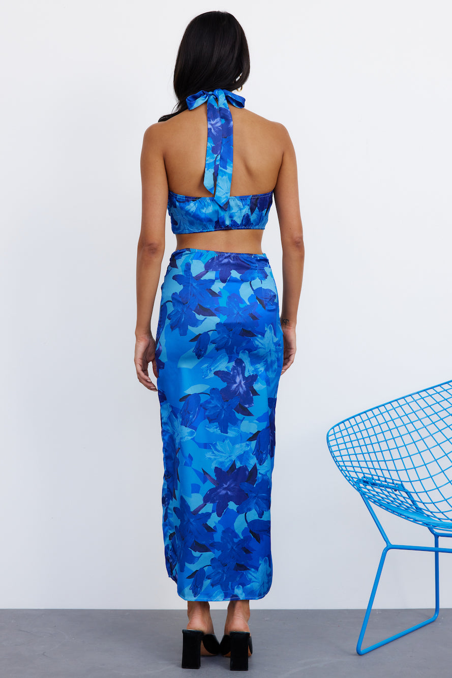 Need One Dance Maxi Skirt Blue