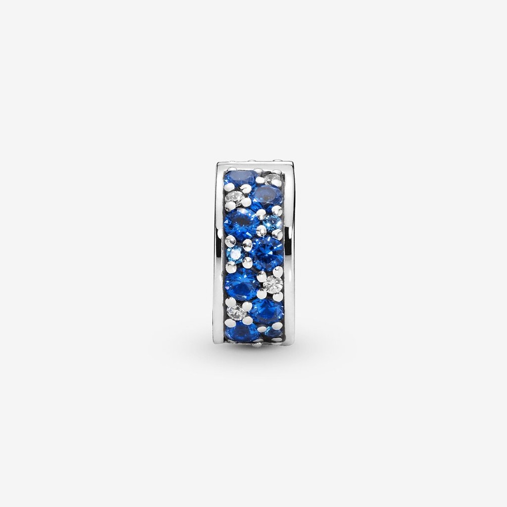 PANDORA  Blue Pavé Clip Charm