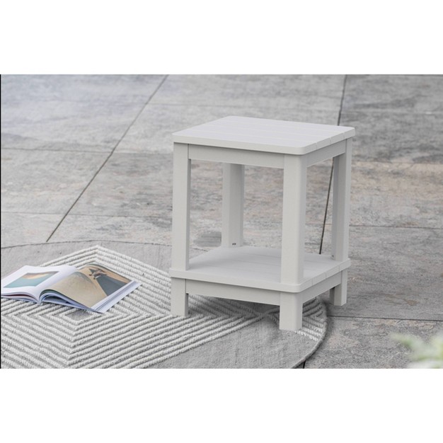 Outdoor Adirondack 2 Tier Side Table White Keter