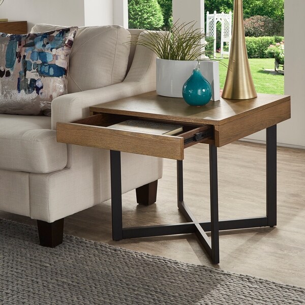 Eldersley Wood Finish End Table with One Drawer by iNSPIRE Q Modern