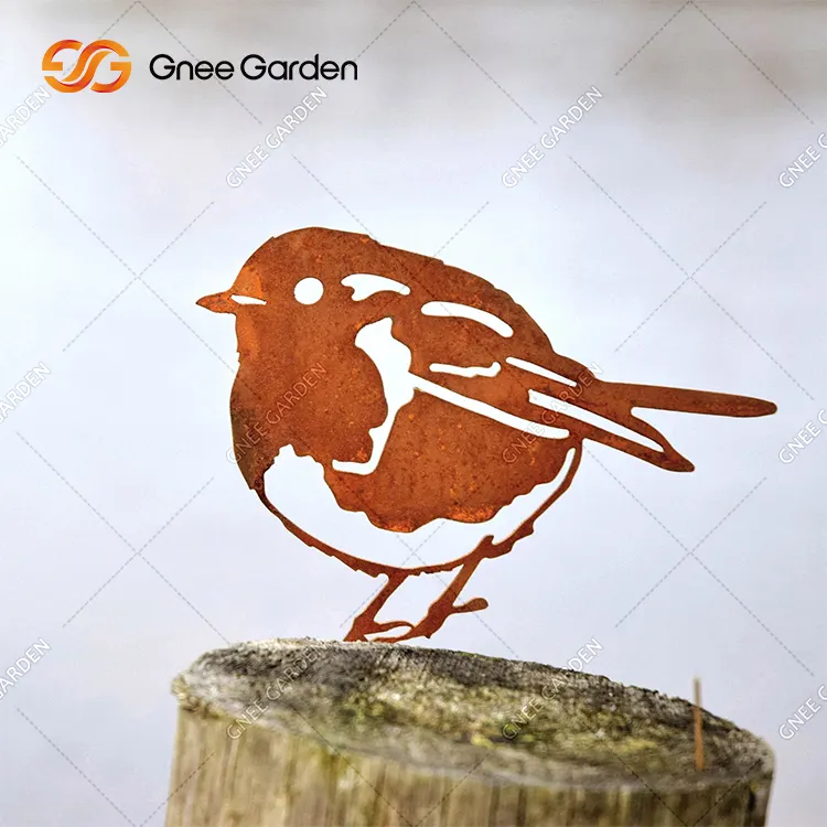 New metal art farm garden decor ornament garden decor corten steel flying birds metal art