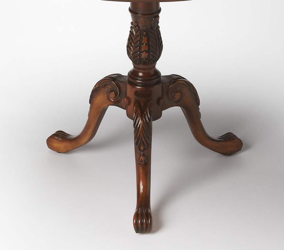 Carissa Round Pedestal Table   Traditional   Side Tables And End Tables   by HedgeApple  Houzz