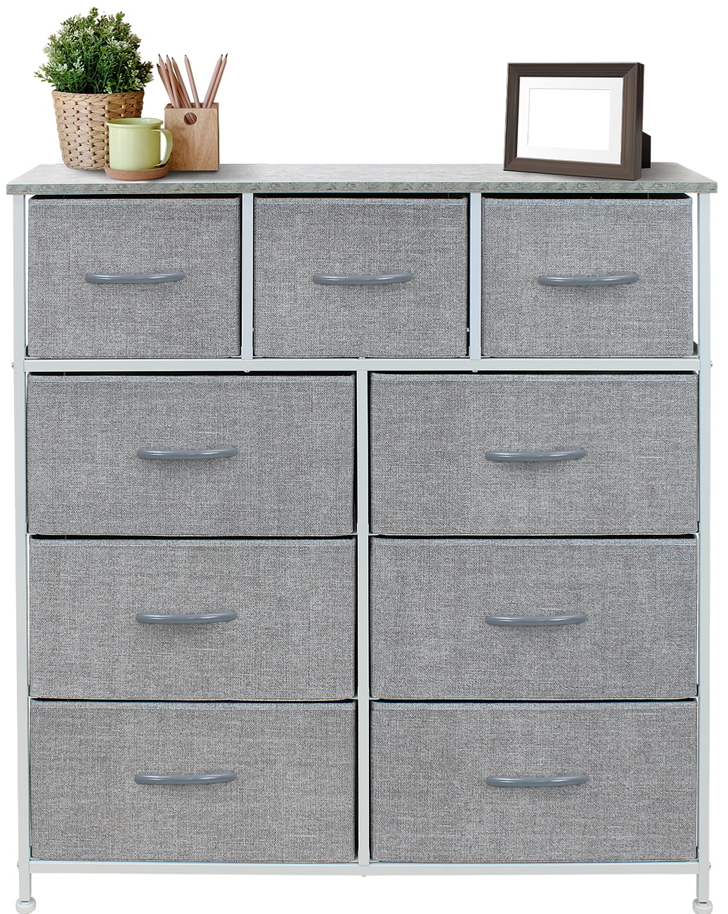 Sorbus Dresser with 9 Drawers- Grey