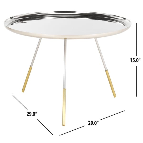 Orson Contemporary Coffee Table with Metal Gold Cap