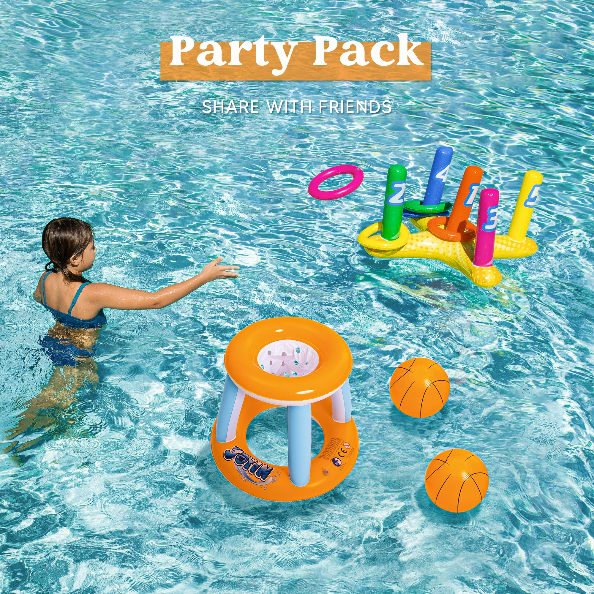 Clearance - Inflatable Pool Float Toys Games Set