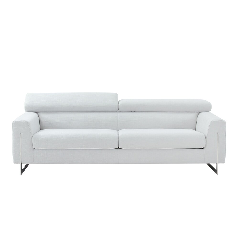 Pasargad Home Serena Upholstered Sofa with Adjustable Headrests