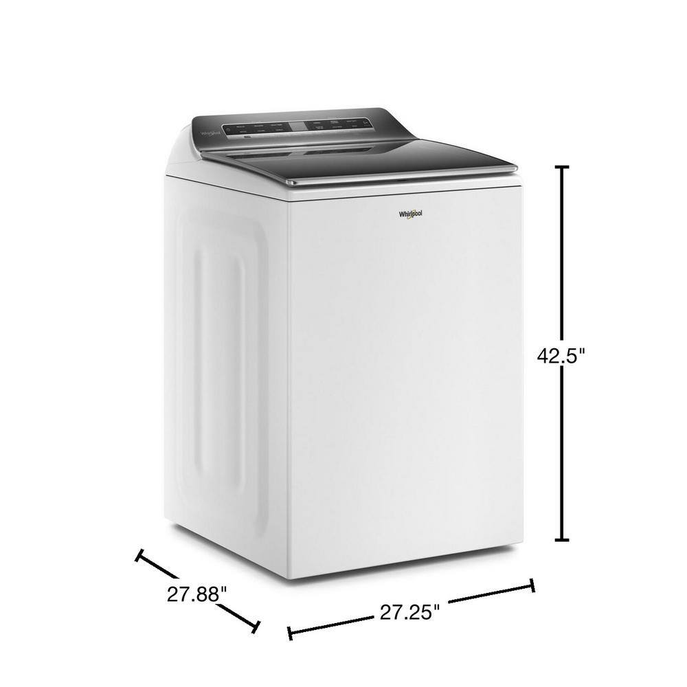 Whirlpool 5.2 - 5.3 cu. ft. Smart Top Load Washing Machine in White with 2 in 1 Removable Agitator ENERGY STAR WTW8127LW