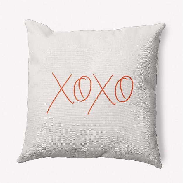 Modern x27 xoxo x27 Valentines Square Throw Pillow E By Design