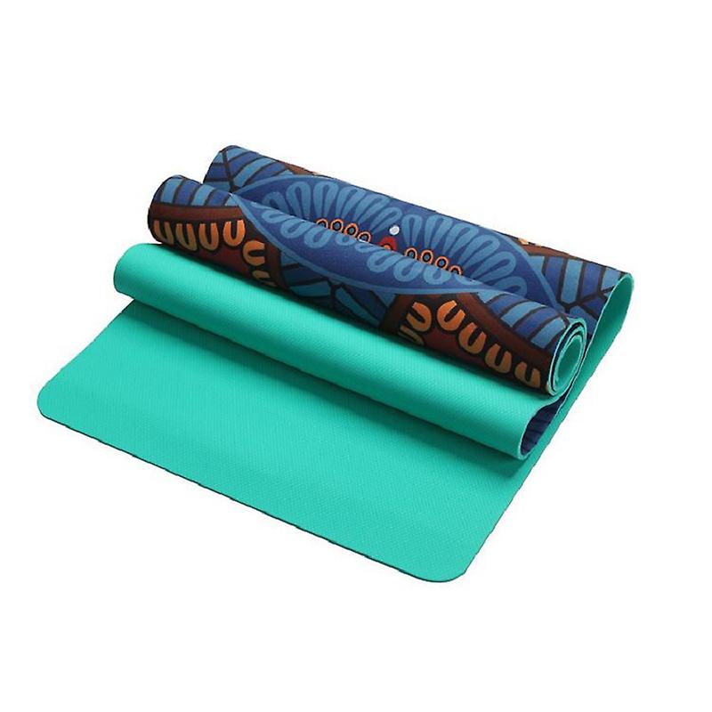 6Mm Thick Mandala Pattern Suede Tpe Non Slip Yoga Mat Home Fitness Equipment