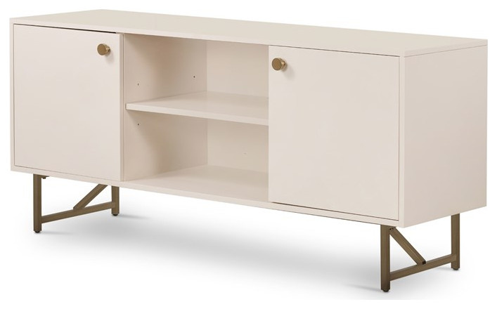 Van Media Console Matte Alabaster   Contemporary   Console Tables   by Four Hands  Houzz