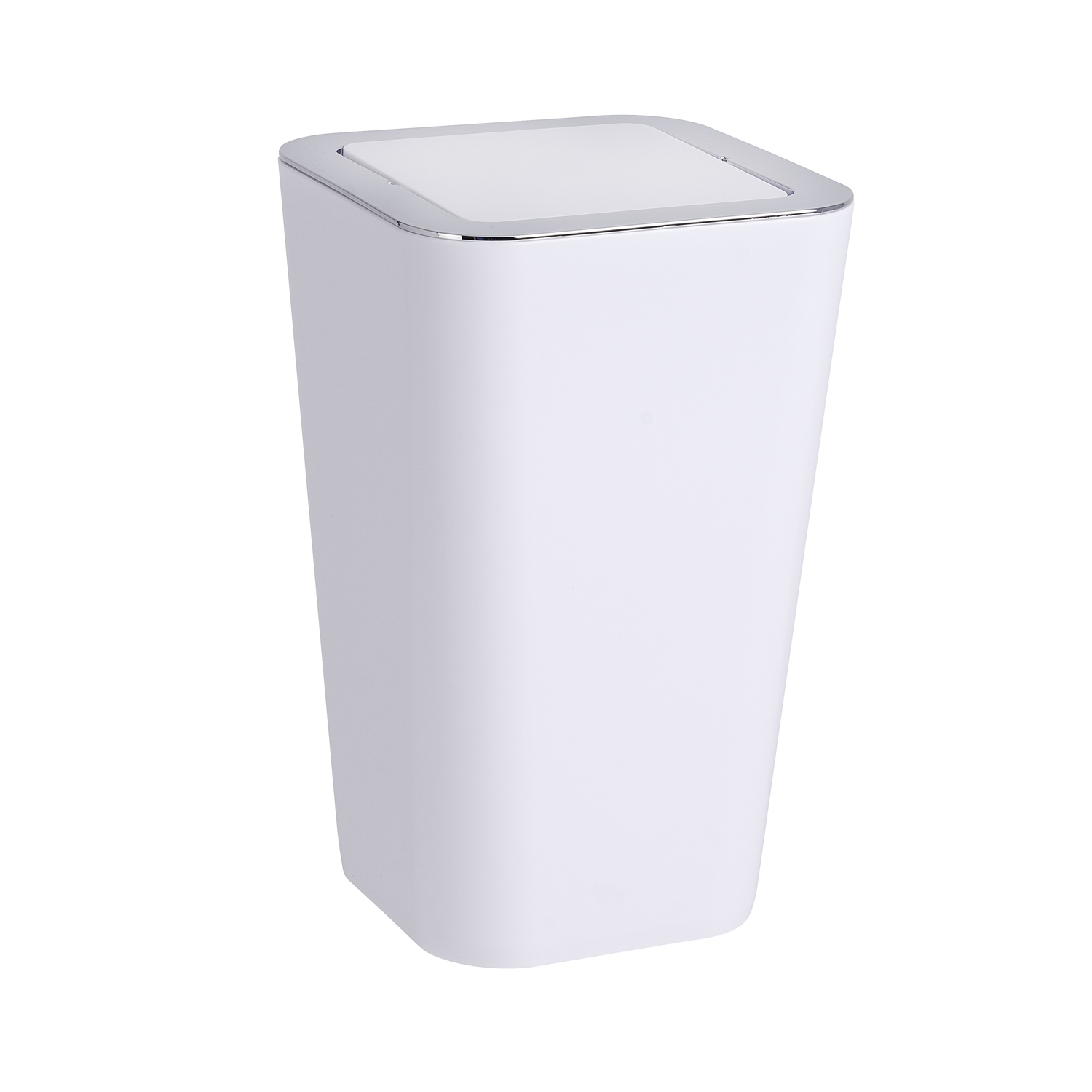 Wenko Candy 1.6 gal White Plastic Swing Cover Wastebasket