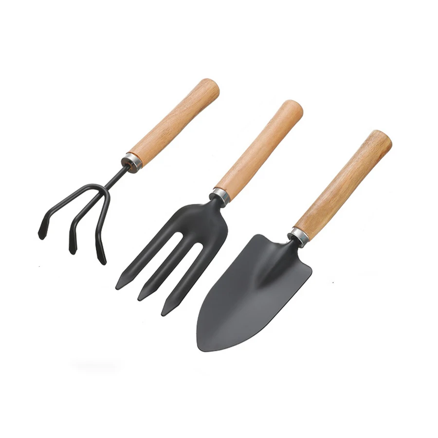 High Quality 3pcs Gardening Tools Kit Plastic Hand Shovel Trowel Rake Gift Box Garden Tools