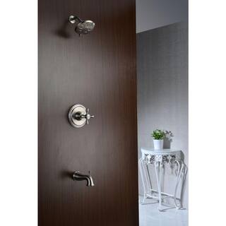 ANZZI Mesto Series 1-Handle 2-Spray Tub and Shower Faucet in Brushed Nickel (Valve Included) SH-AZ034