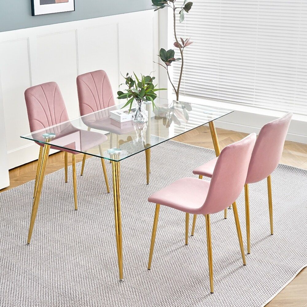 Modern simple light luxury dining chair set of 4