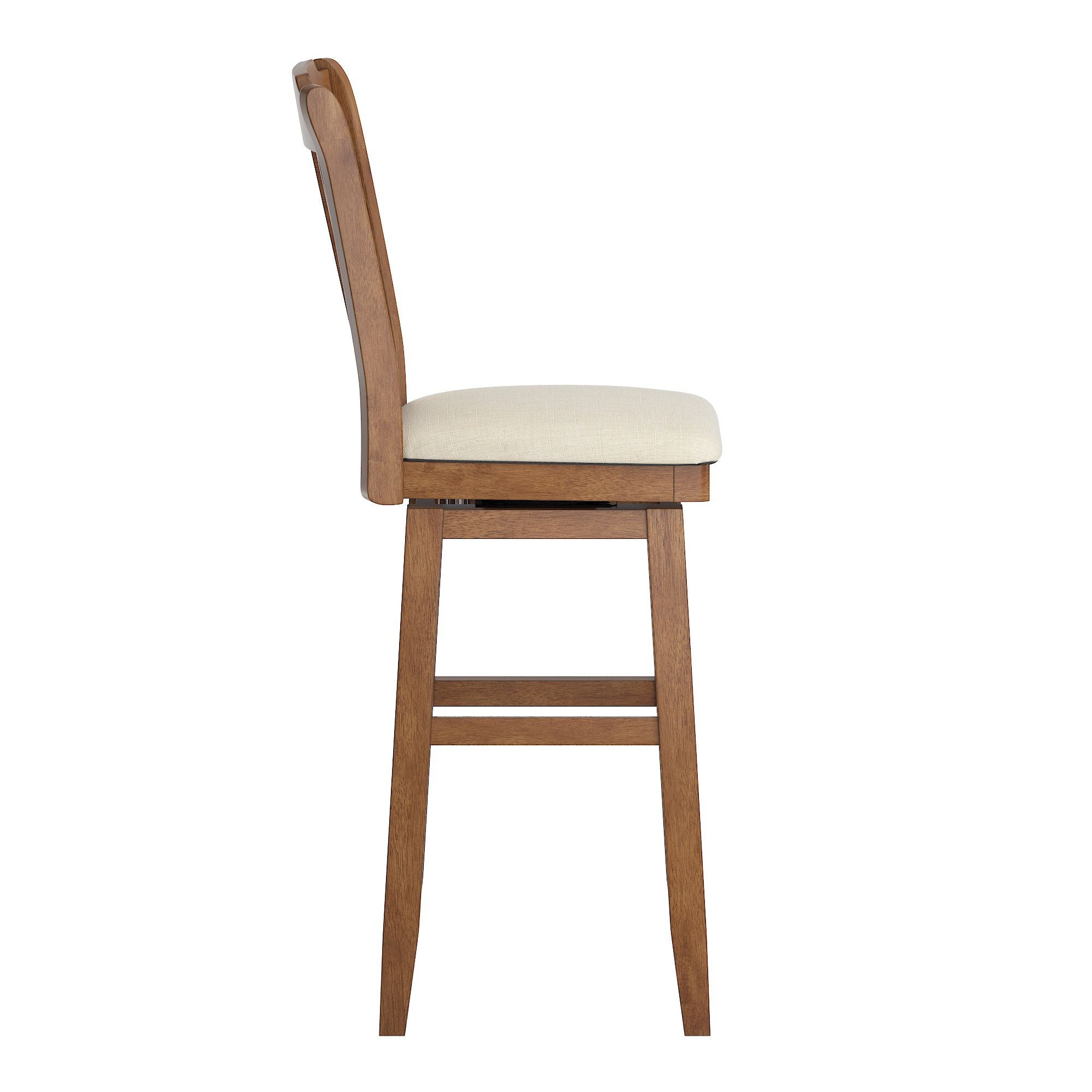 Weston Home Sheena Slat Back Bar Height Wood Swivel Stool， Oak