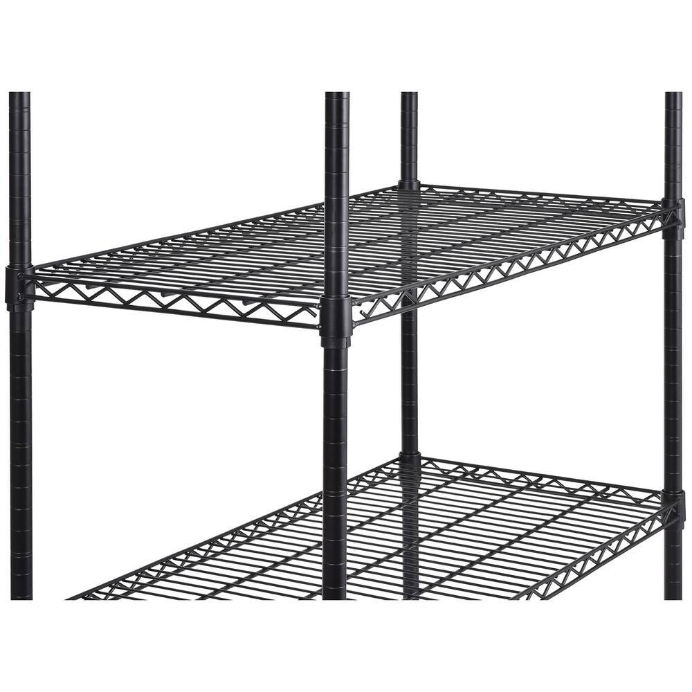 Sandusky 4-Tier Rolling Steel Garage Storage Shelving Unit in Black (48 in. W x 72 in. H x 28 in. D) MWS481872