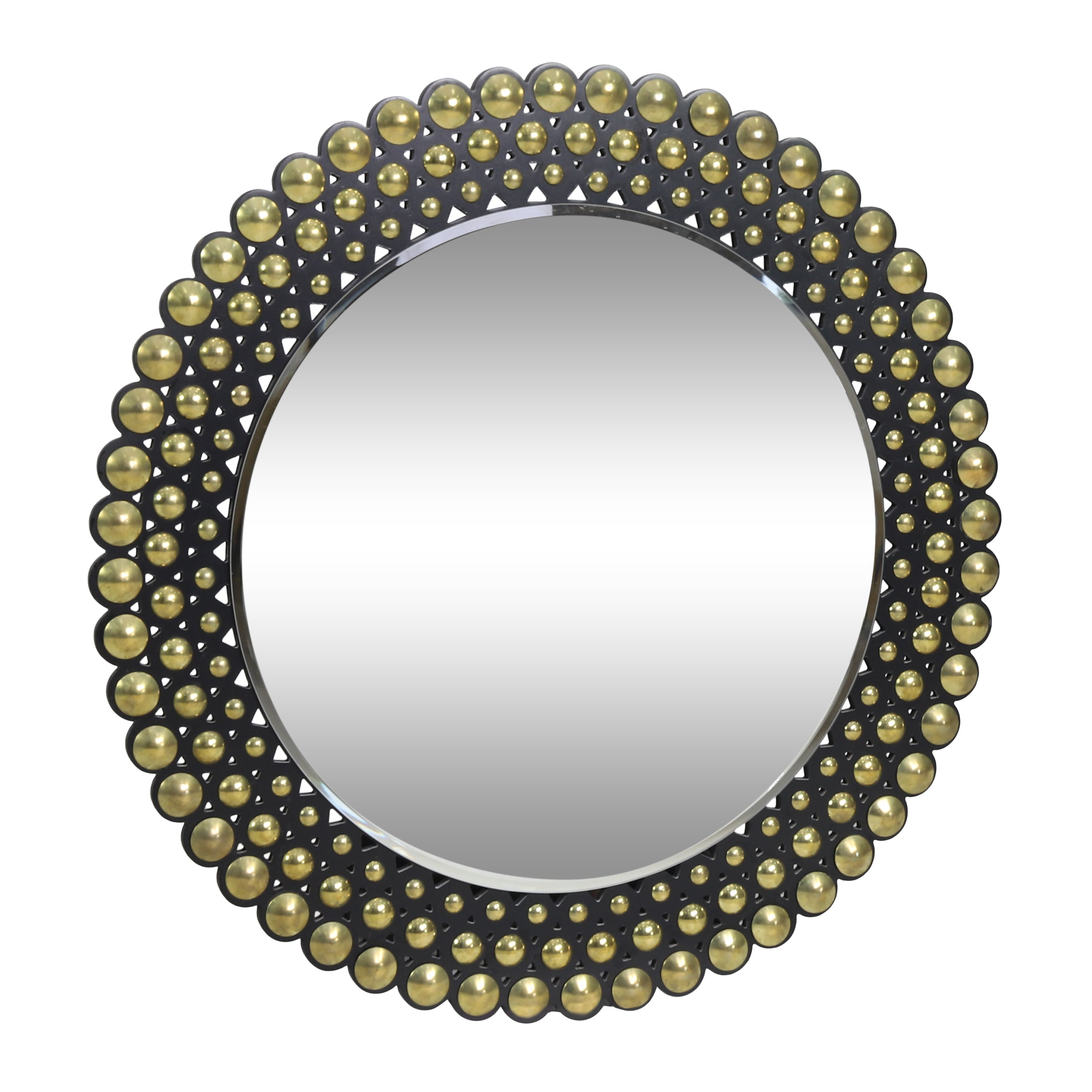 Abels Contemporary Studded Round Wall Mirror