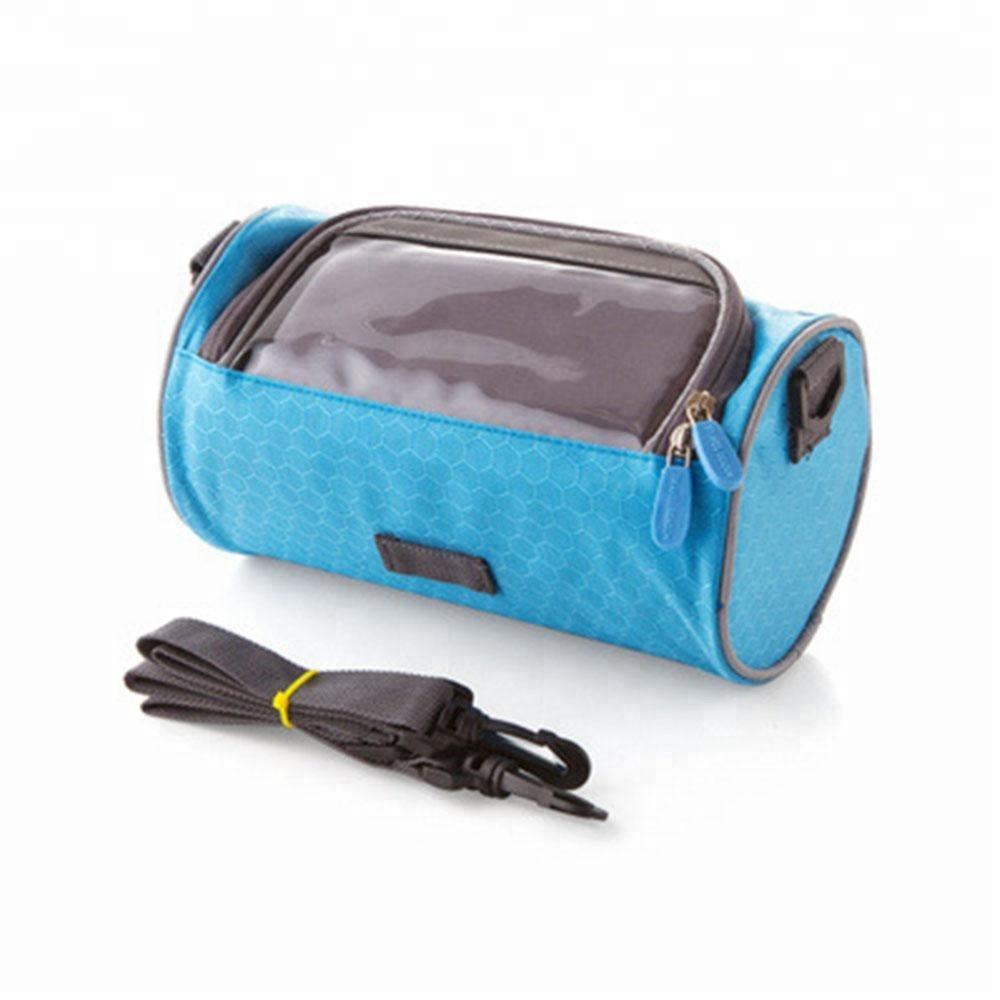 Multifunction Cycling Cylindrical Portable Waterproof Bicycle Bike Front Handlebar Bag with Transparent Pouch