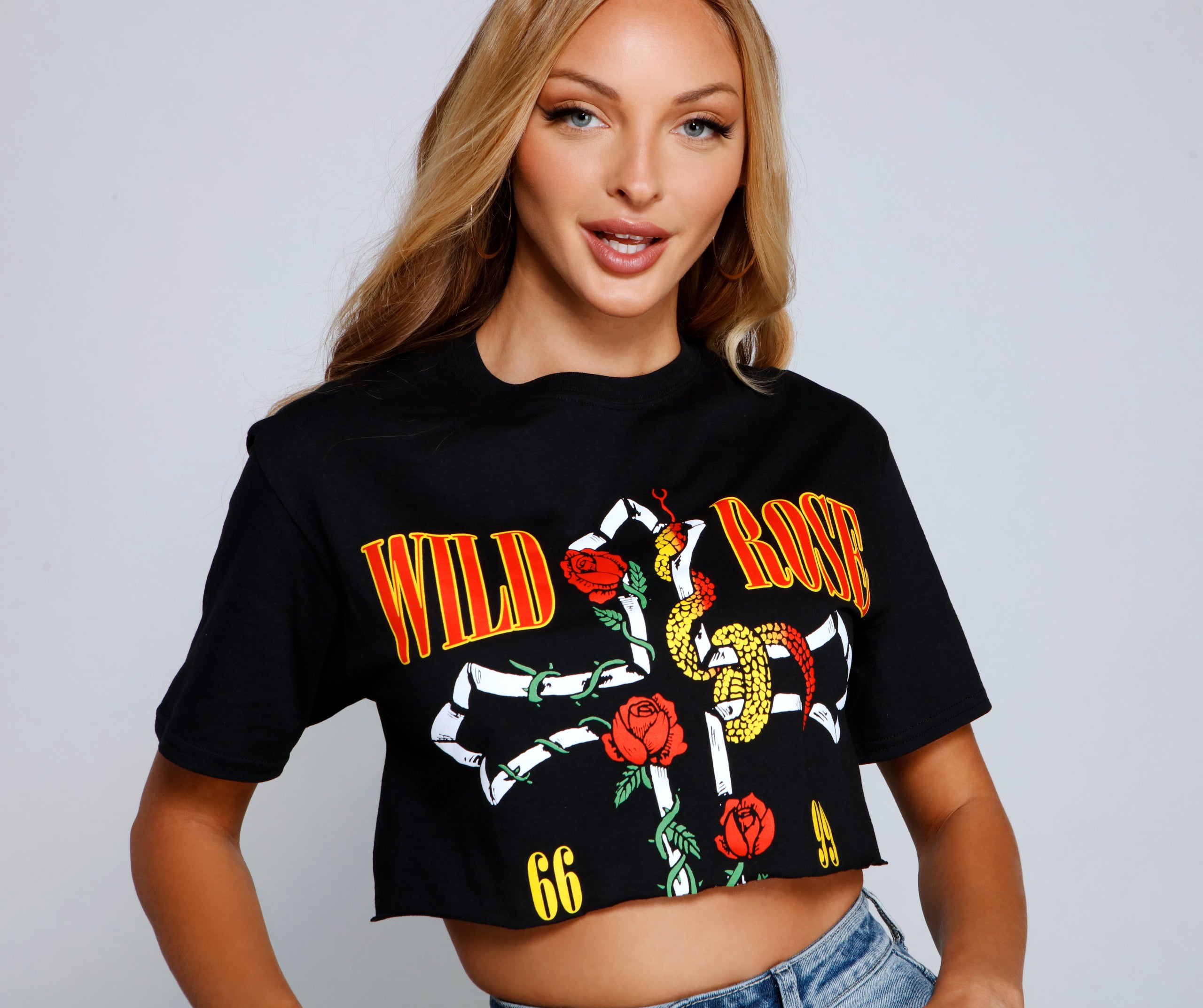 Wild Rose Grunge Graphic Tee