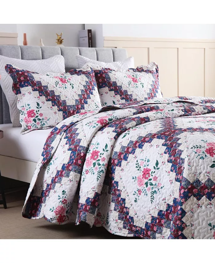 MarCielo 3 Piece Quilt Bedspread Set B024 - Queen