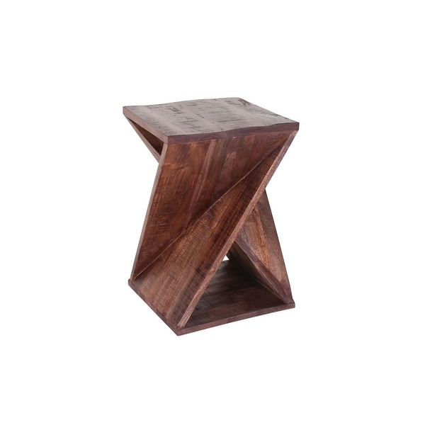 Jackie Handmade Acacia Modern Pedestal Side Table