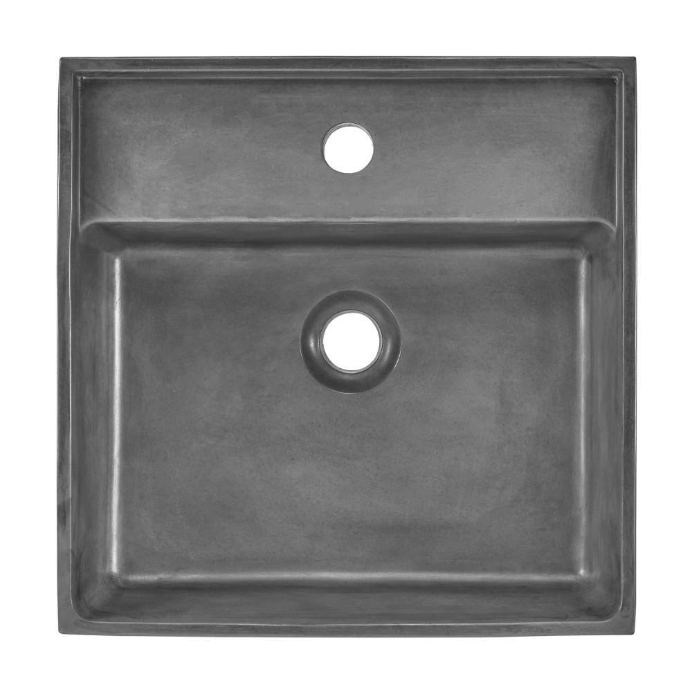 Swiss Madison Lisse 23.5 in. Concrete Rectangle Vessel Bathroom Sink in Dark Grey SM-VSC103E