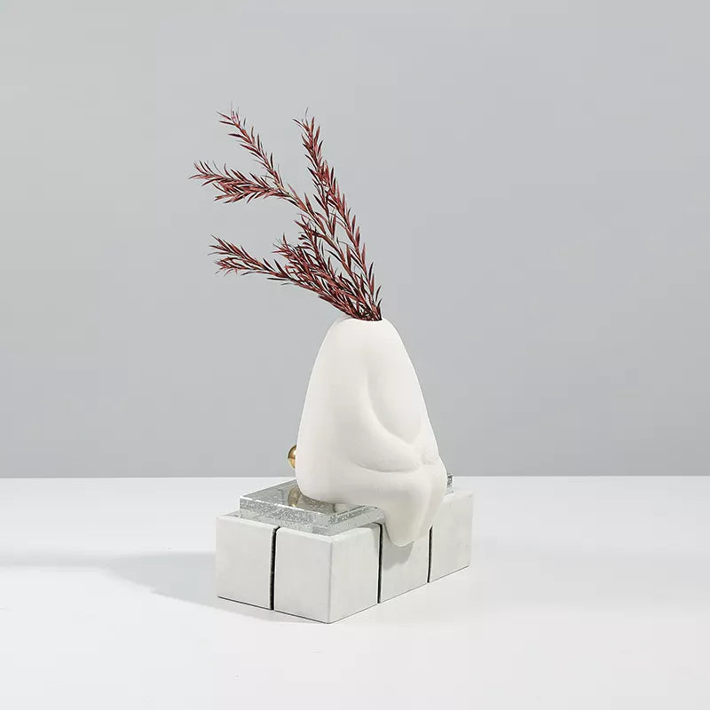 Sitting Rabbit Vase-White Fd-D22063B